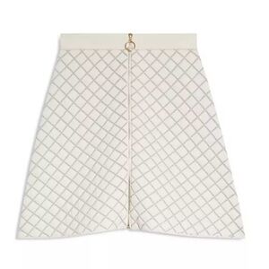 NWOT Sandro Cream Quilted A-Line Skirt M